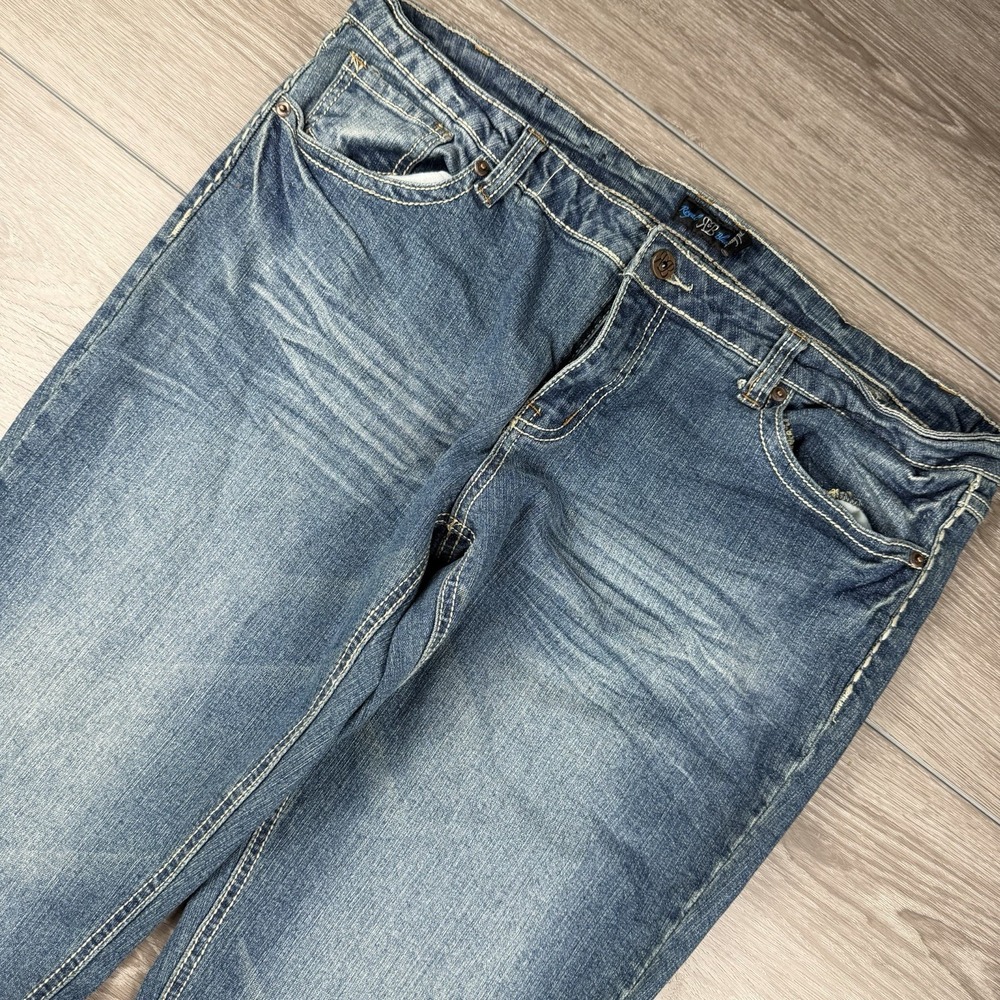 Royal Blue Women's Y2K Mid Rise Pocket Detail Denim Jeans Blue Size 19x32